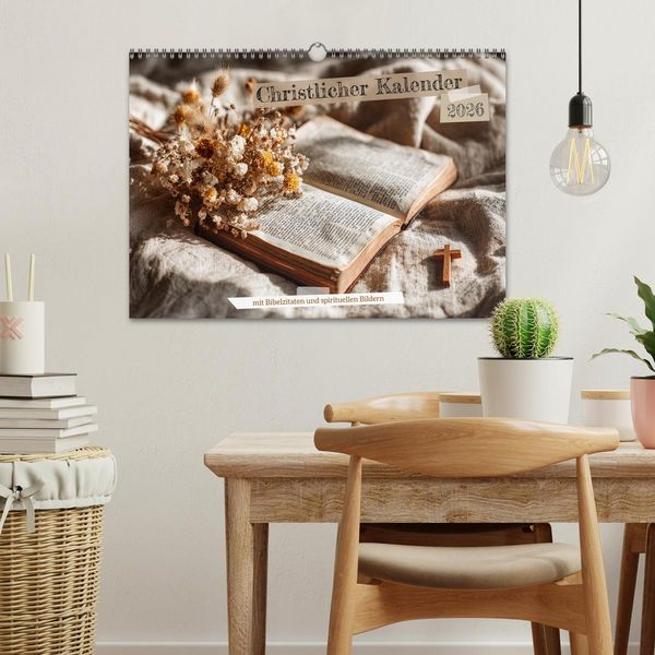 Produktbild: Christlicher Kalender mit Bibelzitaten und spirituellen Bildern (Wandkalender 2026 DIN A3 quer), CALVENDO Monatskalender