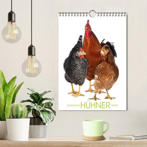 Produktbild: Kunterbunte H&uuml;hner Truppe (Wandkalender 2026 DIN A4 hoch), CALVENDO Monatskalender