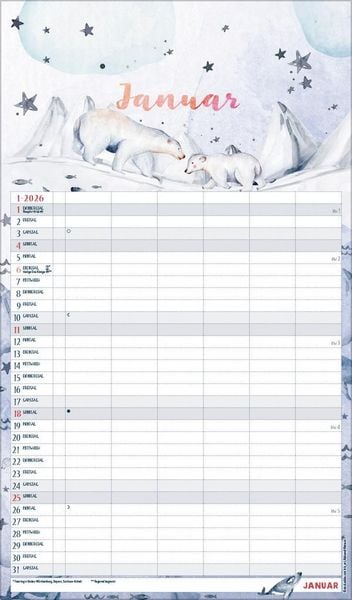 Produktbild: Familienplaner Aquarell 2026