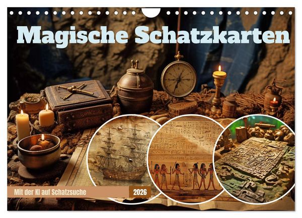 Magische Schatzkarten (Wandkalender 2026 DIN A4 quer), CALVENDO Monatskalender