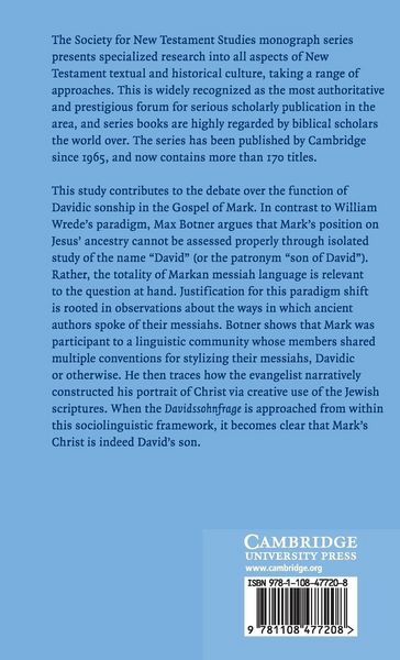 Produktbild: Jesus Christ as the Son of David in the Gospel of Mark