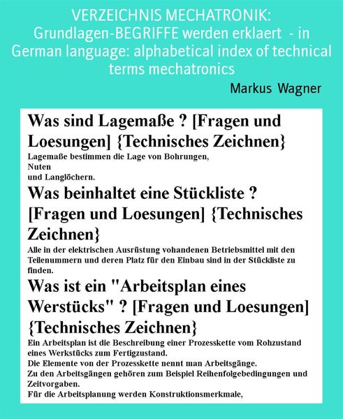 Produktbild: VERZEICHNIS MECHATRONIK: Grundlagen-BEGRIFFE werden erklaert - in German language: alphabetical index of technical terms mechatronics