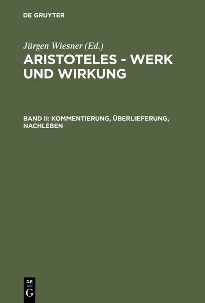 Produktbild: Kommentierung, &Uuml;berlieferung, Nachleben