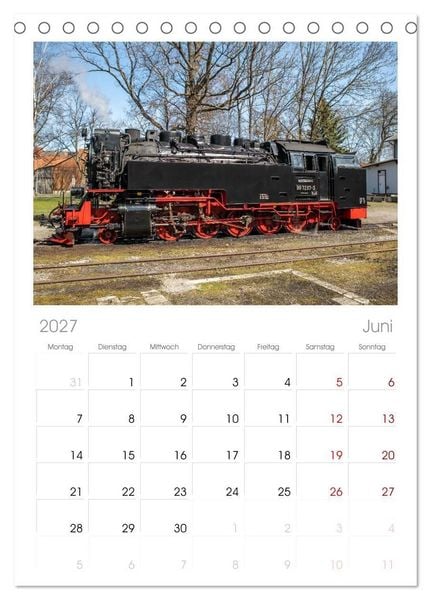 Produktbild: Tischplaner 2027 - Dampflokomotiven im Harz - Eine Reise in die goldene &Auml;ra der Eisenbahn (A5 Tischkalender zum Aufstellen) CALVENDO