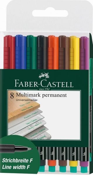 Produktbild: Faber-Castell Marker Multimark 1513 F permanent, 8er Set