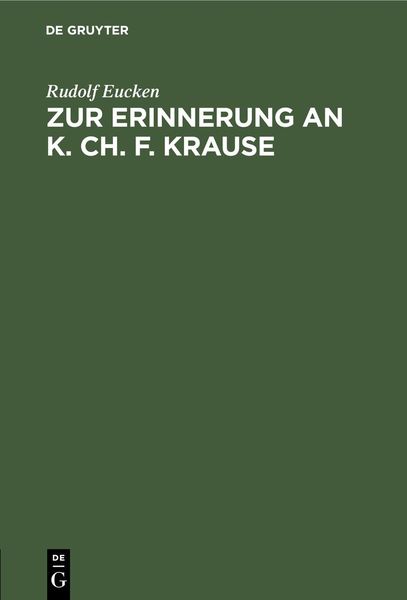 Produktbild: Zur Erinnerung an K. Ch. F. Krause