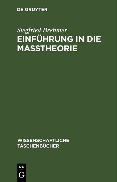 Produktbild: Einf&uuml;hrung in die Ma&szlig;theorie