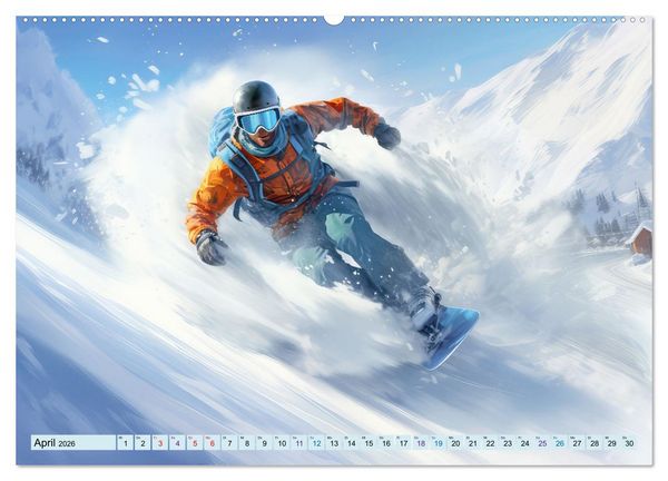 Produktbild: Snowboarder in Aktion (Wandkalender 2026 DIN A2 quer), CALVENDO Monatskalender