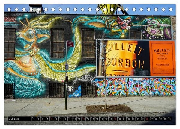 Produktbild: Bushwick Street Art (Tischkalender 2026 DIN A5 quer), CALVENDO Monatskalender