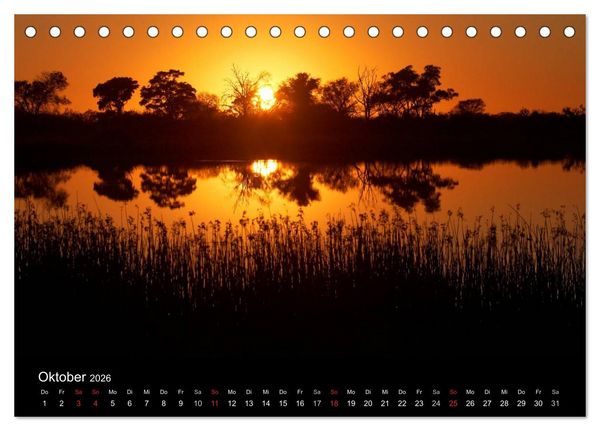 Produktbild: Naturerlebnis Botswana (Tischkalender 2026 DIN A5 quer), CALVENDO Monatskalender