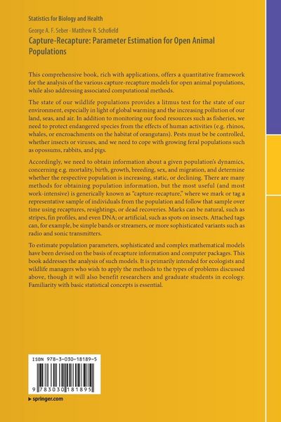 Produktbild: Capture-Recapture: Parameter Estimation for Open Animal Populations
