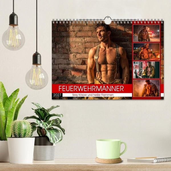 Produktbild: Feuerwehrm&auml;nner - Sexy K&ouml;rper und hei&szlig;e Flammen (Wandkalender 2027 DIN A4 quer), CALVENDO Monatskalender