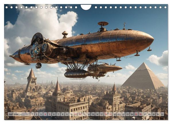 Produktbild: Steampunk - fantastische Flugger&auml;te (Wandkalender 2026 DIN A4 quer), CALVENDO Monatskalender