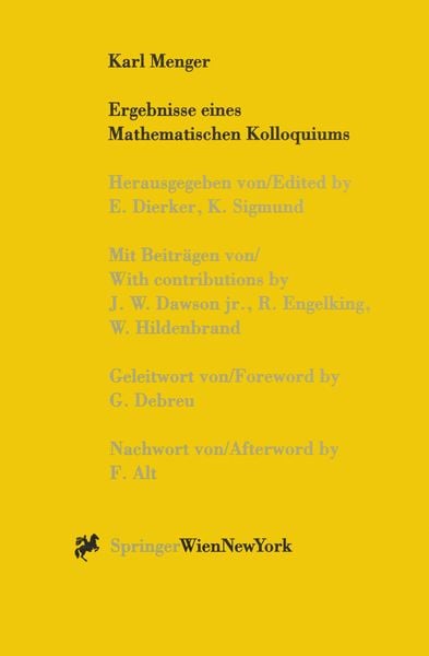 Produktbild: Karl Menger, Ergebnisse eines Mathematischen Kolloquiums