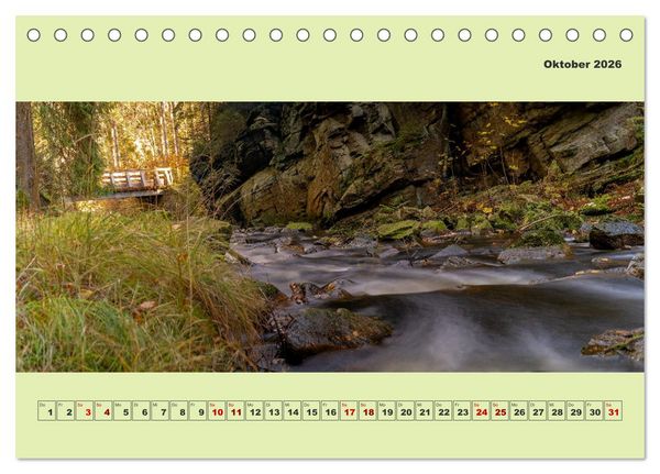 Produktbild: Die schwarze Pockau im Herbstgewand (Tischkalender 2026 DIN A5 quer), CALVENDO Monatskalender