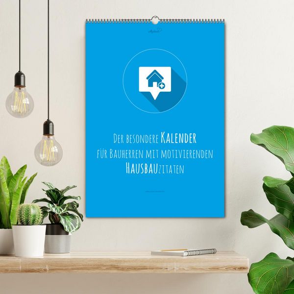 Produktbild: vollgeherzt: Der besondere Kalender f&uuml;r Bauherren mit motivierenden Hausbauzitaten (Wandkalender 2026 DIN A2 hoch), CALVENDO Monatskalender