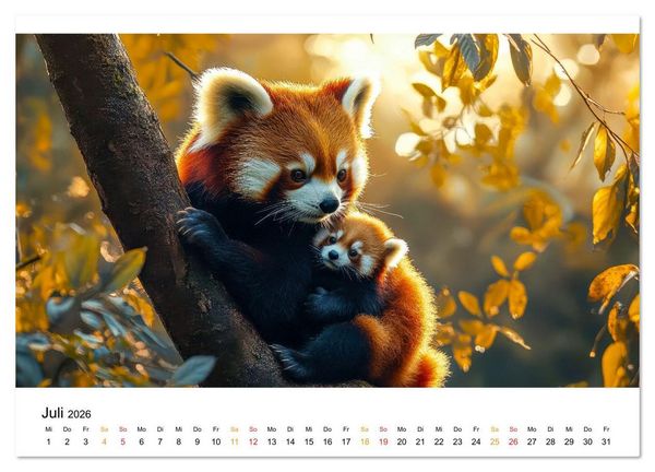 Produktbild: Roter Panda - die Stimme der Wildnis (Wandkalender 2026 DIN A2 quer), CALVENDO Monatskalender