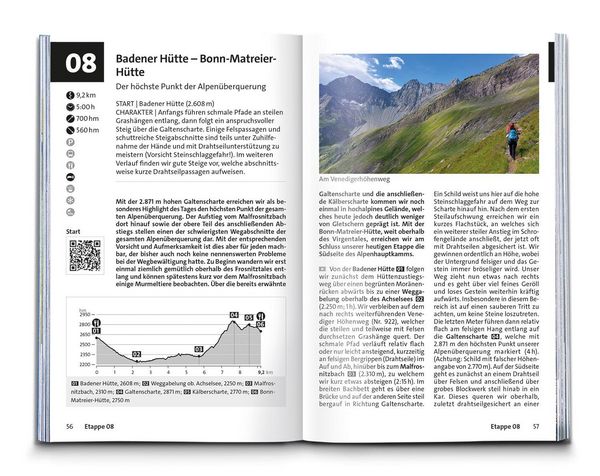 Produktbild: KOMPASS Wanderf&uuml;hrer Die Alpen&uuml;berquerung vom K&ouml;nigssee zum Gardasee, 26 Etappen mit Extra-Tourenkarte