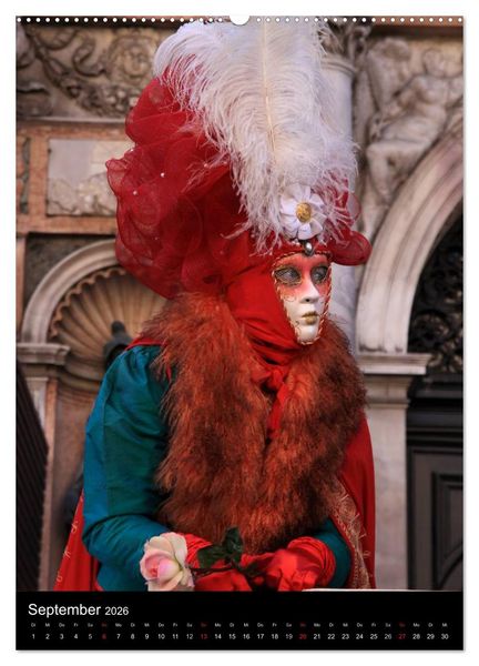 Produktbild: Karneval in Venedig - Phantasievolle Masken (Wandkalender 2026 DIN A2 hoch), CALVENDO Monatskalender