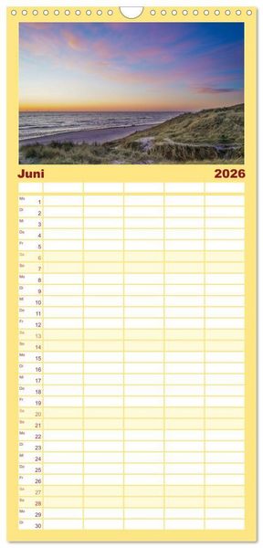 Produktbild: Familienplaner 2026 - Westj&uuml;tland - D&auml;nemarks Westen erleben mit 5 Spalten (Wandkalender, 21 x 45 cm) CALVENDO