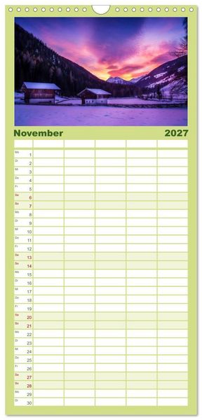 Produktbild: Familienplaner 2027 - Bergbauernh&ouml;fe im Ultental mit 5 Spalten (Wandkalender, 21 x 45 cm) CALVENDO