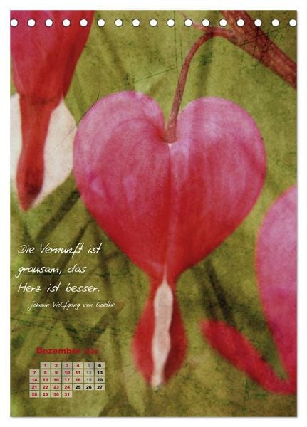 Produktbild: Blumen & Zitate (Tischkalender 2026 DIN A5 hoch), CALVENDO Monatskalender