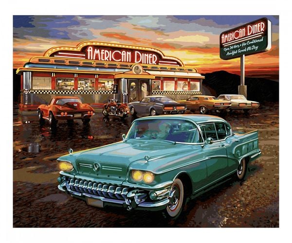 Schipper 609130877 - Malen nach Zahlen, American Diner, 40 x 50 cm