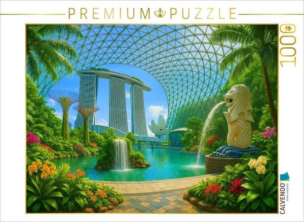 CALVENDO Puzzle Singapur - Malaysia - verschiedene Sehenswürdigkeiten kombiniert | 1000 Teile Lege-Größe 64x48cm Foto-Puzzle für glückliche Stunden