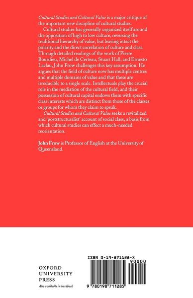 Produktbild: Cultural Studies and Cultural Value
