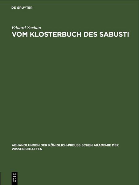 Produktbild: Vom Klosterbuch des Sabusti