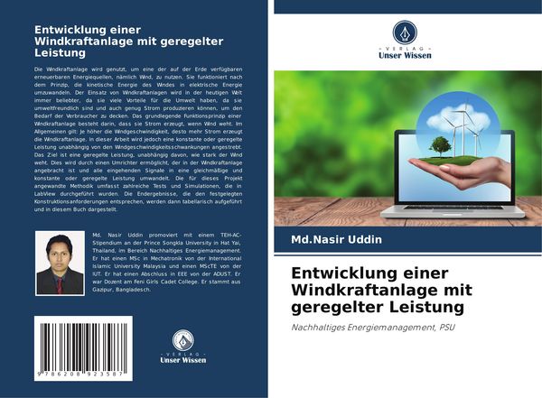 Entwicklung einer Windkraftanlage mit geregelter Leistung, Taschenbuch von Md. Nasir Uddin, Verlag Unser Wissen, 9786208923587