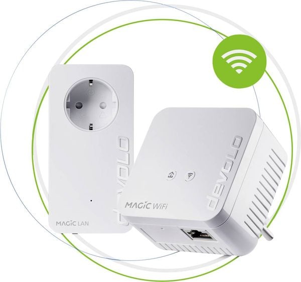 Devolo Magic 1 WiFi mini Starter Kit Powerline WLAN Network Kit 8561 DE, AT Powerline, WLAN 1200 MBit/s