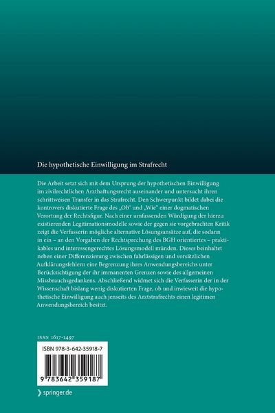 Produktbild: Die hypothetische Einwilligung im Strafrecht