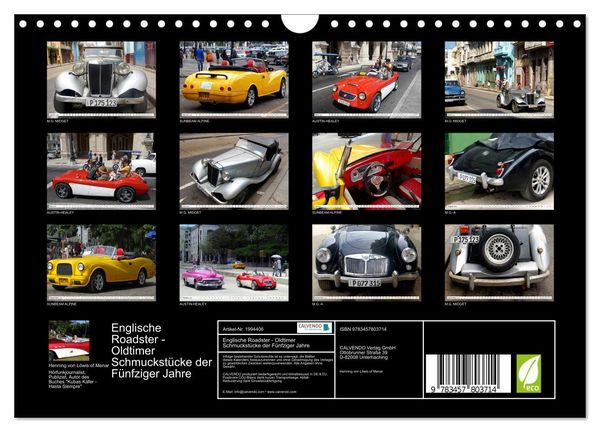 Produktbild: Englische Roadster - Oldtimer Schmuckst&uuml;cke der F&uuml;nfziger Jahre (Wandkalender 2026 DIN A4 quer), CALVENDO Monatskalender