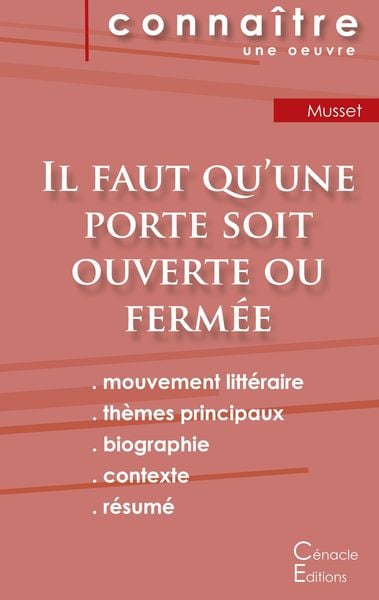 Produktbild: Fiche de lecture Il faut qu'une porte soit ouverte ou ferm&eacute;e (Analyse litt&eacute;raire de r&eacute;f&eacute;rence et r&eacute;sum&eacute; complet)