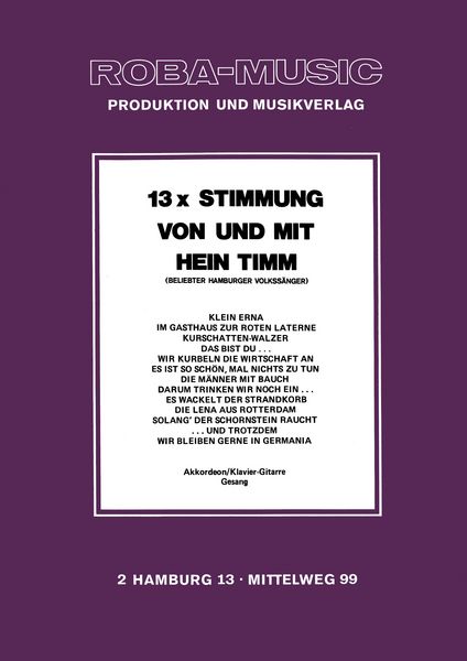 Produktbild: 13 x Stimmung von und mit Hein Timm