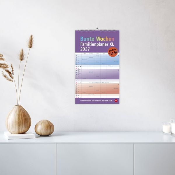 Produktbild: Bunte Wochen Familienplaner XL 2027