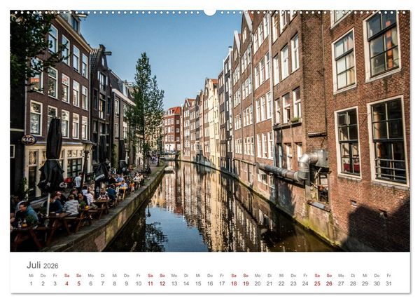 Produktbild: Amsterdam - Wasserstra&szlig;en und Grachten (Wandkalender 2026 DIN A2 quer), CALVENDO Monatskalender