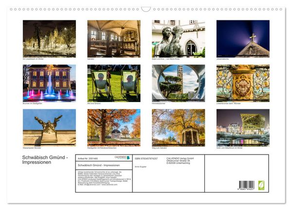 Produktbild: Schw&auml;bisch Gm&uuml;nd - Impressionen (Wandkalender 2026 DIN A2 quer), CALVENDO Monatskalender