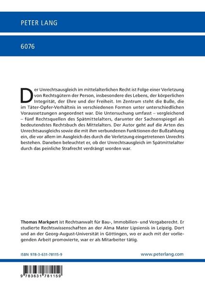Produktbild: Der Unrechtsausgleich in Geld bei Verletzungen der Person