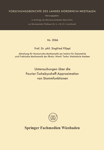 Produktbild: Untersuchungen &uuml;ber die Fourier-Tschebyscheff-Approximation von Stammfunktionen