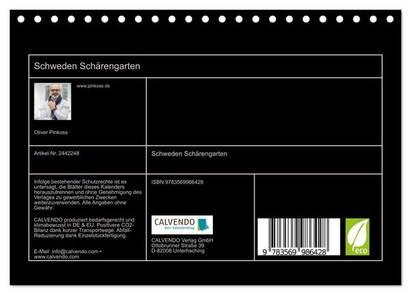 Produktbild: Schweden Sch&auml;rengarten (Tischkalender 2027 DIN A5 quer), CALVENDO Monatskalender