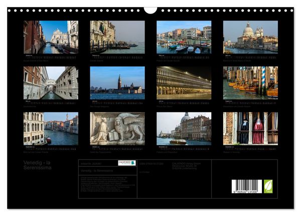 Produktbild: Venedig - la Serenissima (Wandkalender 2026 DIN A3 quer), CALVENDO Monatskalender