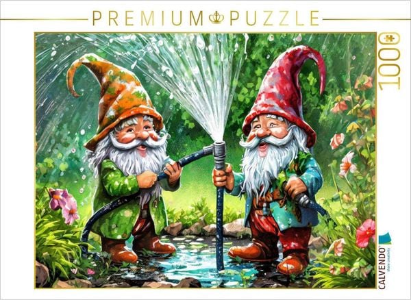 Produktbild: CALVENDO Puzzle Wasserschlacht im Wichtelland | 1000 Teile Lege-Gr&ouml;&szlig;e 64x48cm Foto-Puzzle f&uuml;r gl&uuml;ckliche Stunden