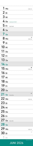 Produktbild: Streifenplaner MINT 2026 - Streifenkalender - Wandplaner - Küchen-Kalender - 11,3x49,5