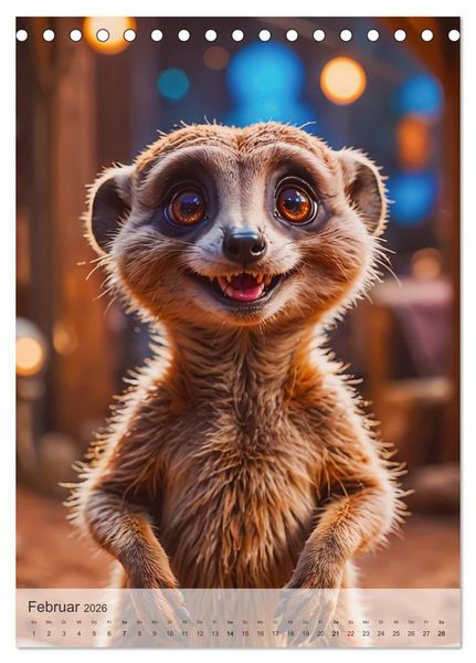 Produktbild: Wild und Knuffig &ndash; Knuddelsafari durch Afrika (Tischkalender 2026 DIN A5 hoch), CALVENDO Monatskalender