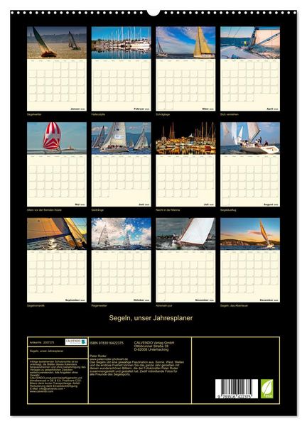 Produktbild: Segeln, unser Jahresplaner (hochwertiger Premium Wandkalender 2026 DIN A2 hoch), Kunstdruck in Hochglanz