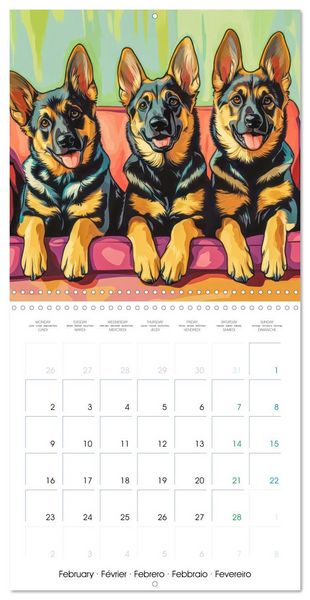 Produktbild: German Sheperd - Comic Style (Wall Calendar 2026 12 &times; 12 Inch) CALVENDO 12 Month Wall Calendar