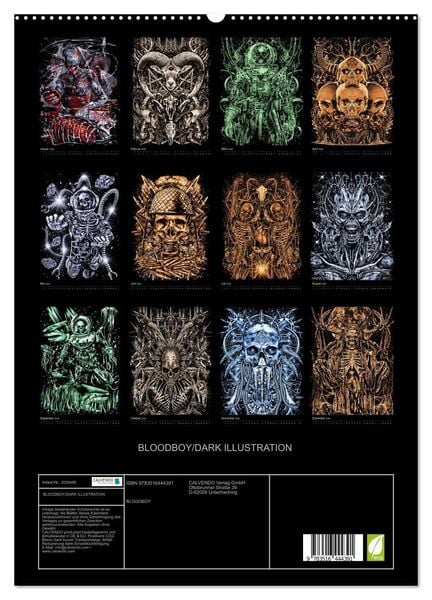 Produktbild: BLOODBOY/DARK ILLUSTRATION (hochwertiger Premium Wandkalender 2026 DIN A2 hoch), Kunstdruck in Hochglanz