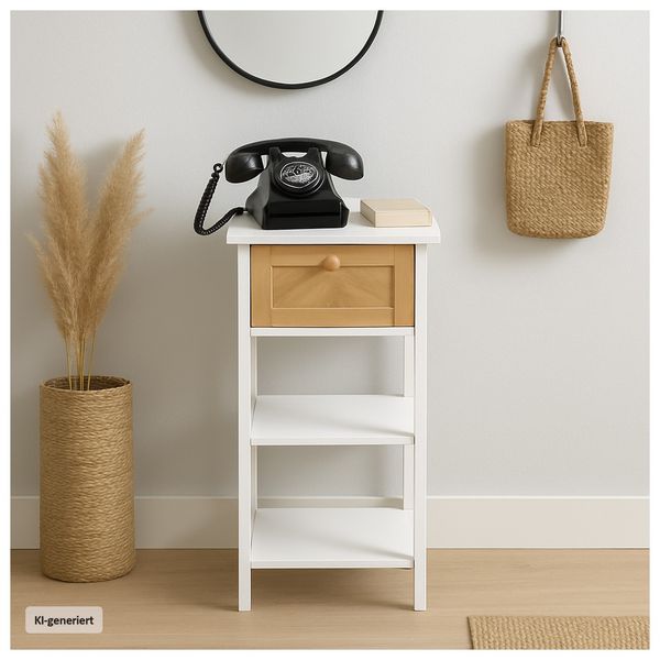 Produktbild: HTI-Living Beistelltisch mit Schublade Jerik Wei&szlig; Holzoptik